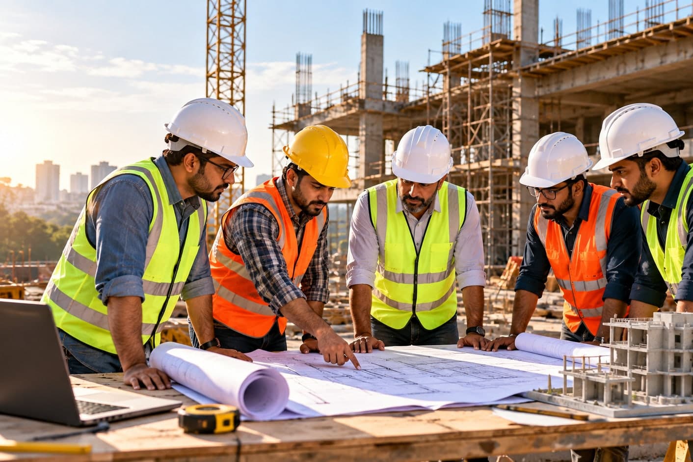 Ironridge engineers reviewing drawings on site